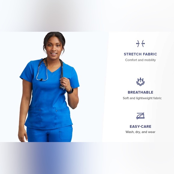 V-Neck Scrub Top, Healing Hands Purple Label, Jill Curved, Small in Melon, NWT - Picture 12 of 12